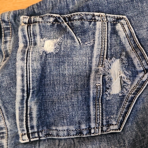BKE Blue Distressed Payton Style Jeans Mid Rise Bootcut Size 30 X 31.5 Stretchy - Picture 11 of 15